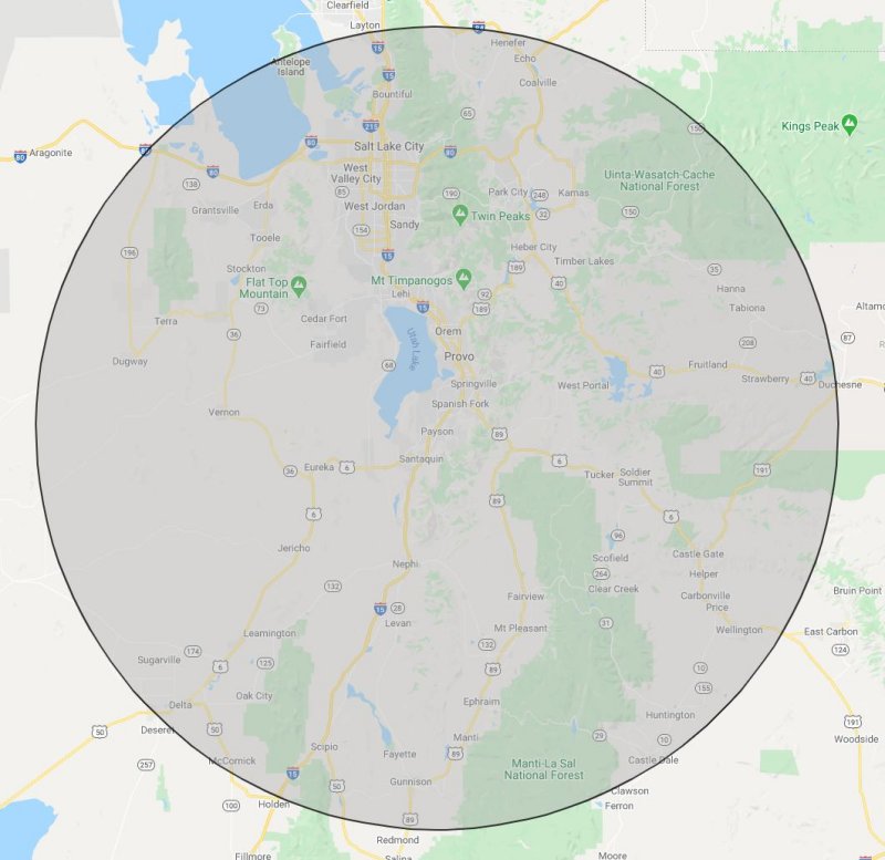 Coverage area for KIT Communications in UTAH