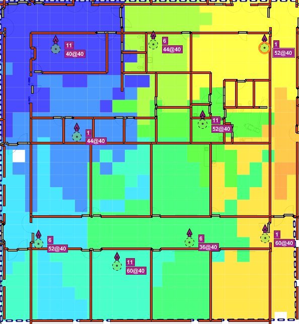 AP cell coverage heatmap by KIT Communications